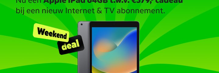 Profiteer van de KPN Weekenddeal: Welkomstcadeau Apple iPad 64GB