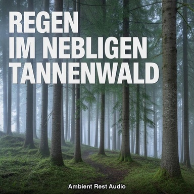 Regen im Nebligen Tannenwald: 10 Stunden Sanfter Regen auf Schwankende Zweige im Dichten Waldnebel