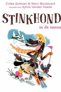 Stinkhond in de sneeuw