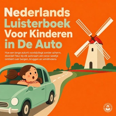 Nederlands Luisterboek Voor Kinderen in De Auto: Hoe Een Lange Autorit Voorbijvliegt Zonder Scherm, Doordat Fleur Bij Elk Autoraam Een Wow Weetje Ontdekt over Bergen, Bruggen En Windmolens