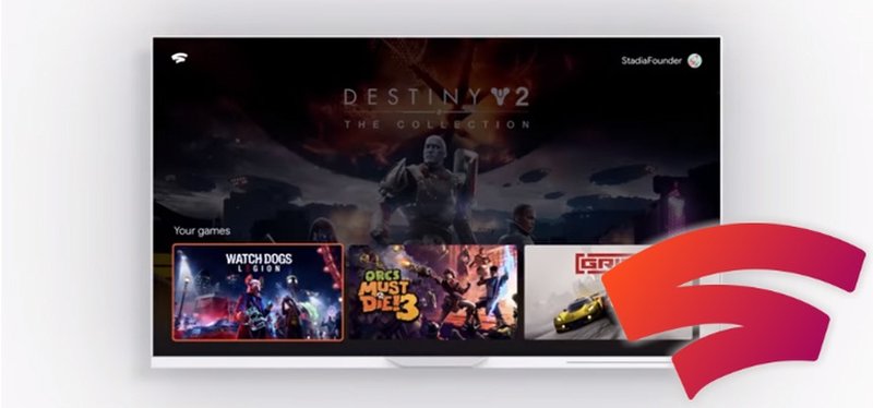 Dit is de interface van de Stadia-app voor Android en Android TV