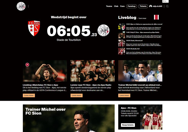 Dit is hoe je gratis naar Sion - Ajax kijkt